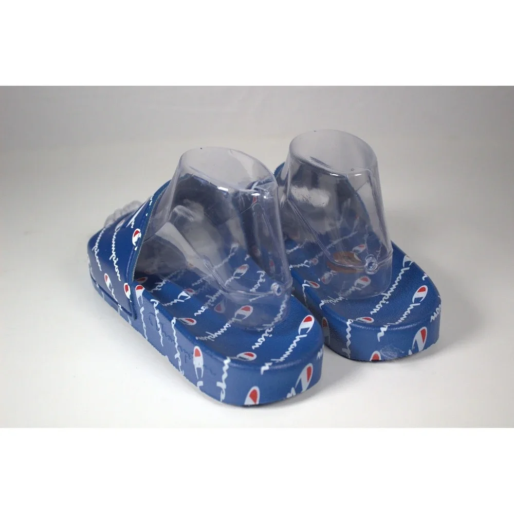 Champion IPO Repeat Mens US 8 M Slide Sandals Royal Blue White Slip On Casual